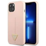 Husa GUESS Apple iPhone  13 Mini triunghi de silicon roz tarecase