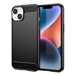 Case husa iPhone Carbon 14 Plus capacul din spate din gel flexibil negru