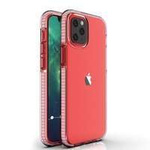 Primăvară Case capac de gel husa cu ramă colorată pentru iPhone 12 mini, roz deschis
