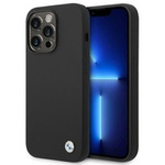 Husa iPhone BMW BMHCP14LSILBK 14 Pro 6.1" negru/negru silicon cu logo metalic
