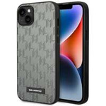 Husa Apple iPhone KARL LAGERFELD 14 Plus Saffiano Mono Mono Metal Logo Grey Hardcase