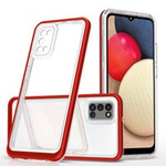 Clear 3in1 husa pentru Samsung Galaxy A03s (166) Capac de gel cu ramă roșie pentru Samsung Galaxy A03s (166)