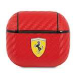 Husa Ferrari FESA3CARE AirPods 3 roșu / roșu On Track PU Carbon