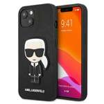 Husa KARL LAGERFELD Apple iPhone 13 Mini Saffiano Ikonik Karl`s Patch Husă rigidă neagră
