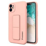 Wozinsky Kickstand Case flexible silicone cover with a stand iPhone 12 Pro Max pink