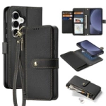 Husa din piele Dux Ducis Lawa pentru Samsung Galaxy S25 cu portofel magnetic detasabil - neagra