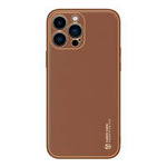 husa iPhone Dux Ducis Ducis Yolo 14 Pro elegant capac din piele ecologică maro