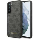 Husacase Guess GUHCS23SG4GFGR S23 S911 gri/grișu tare 4G Metal Gold Logo Case