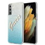 Husa GUESS Samsung Galaxy S21 Plus Glitter Gradient Script GUHCS21MPCUGLSBL Blue Hardcase