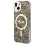 Husa iPhonecase MagSafe Guess GUHMP14MH4STW 14 Plus 6.7" maro/maro tare 4G Case