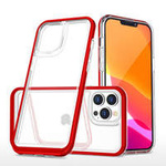 Husa husa iPhonenou Clear 3in1 14 Pro siliko capacul siliko cu cadru roșu Case