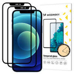 Wozinsky set de 2x super-puternic Full Glue ecran complet de sticlă temperată cu ramă Case Friendly iPhone 12 Pro / iPhone 12 negru