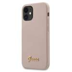 Case GUESS Apple iPhone 12 Mini 5,4 Silicone Script Gold Logo GUHCP12SLSLMGLP Light pink Hardcase