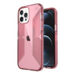 Speck Presidio Perfect-Clear with Grips - iPhone 12 12 Pro Case with MICROBAN (Vintage Rose) Coating
