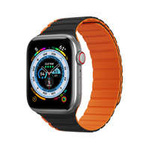 Magnetic strap Apple Watch SE, 8, 7, 6, 5, 4, 3, 2, 1 (41, 40, 38 mm) Curea Dux Ducis (versiunea LD) - negru și portocaliu