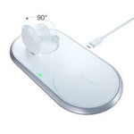 Choetech incarcator wireless Qi 2 în 1 pentru smartphone-uri / Apple Watch cu suport (MFI) USB tip C alb (T317)