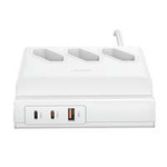 USAMS Power strip 65W Super Si Fast Charging USB Extension Socket EU alb/alb CC160TC01 (US-CC160)