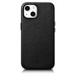 Case husa iPhone MagSafeiCarer Husă de piele din piele naturală pentru 14 Plus negru (compatibil cu )