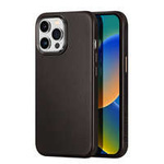 husa iPhone MagSafeDux Ducis Naples pentru 14 Pro din piele (compatibil cu ) maro închis