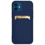Card Case silikonou husa portofel cu buzunar pentru carduri documente pentru Samsung Galaxy S21 Ultra 5G albastru marin