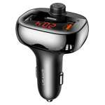 USAMS C25 50W difuzor cu transmițător FM, Bluetooth, MP3, 2xUSB / USB-C negru / negru CC143TC01 (US-CC143)