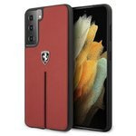 Husa FERRARI Samsung Galaxy S21 Plus G996 Off Track din piele de piele cu dungi de nailon FEOSIHCS21MRE Red Hardcase