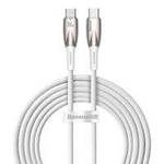 Baseus cablu Seria Glimmer cu încărcare rapidă USB-C 480Mbps PD 100W 2m alb