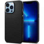 Husa Spigen iPhone 13 Pro Liquid Air MATTE Negru Case + Folie sticla Spigen Glas.tr Slim