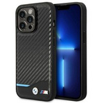 Husa iPhone BMW BMHCP14L22NBCK 14 Pro 6.1" negru/negru Piele Carbon