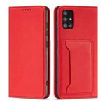 Magnet Card Case husa  pentru Xiaomi Redmi Notă 11 card portofel carte de acoperire card titular roșu