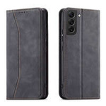 Magnet Fancy Case husa pentru Samsung Galaxy S22+ (S22 Plus) carte de credit portofel caz carte de titular negru