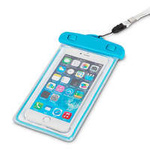 Impermeabil husa cu șnur pentru telefonul PVC - albastru
