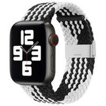 Bandă de curea din material textil pentru ceasul 7 / 6 / SE / 5 / 4 / 3 / 2 (45mm / 44mm / 42mm) împletitură din material textil strap brățară de ceas negru și alb