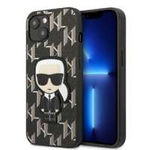 Husa iPhonecase Karl Lagerfeld 13 Mini 5.4" Hard negru/negru Monogramă Iconik Patch Case