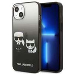 Husa KARL LAGERFELD Apple iPhone  13 Mini Gradient Iconic Iconic Karl &amp; Choupette Black Hardcase