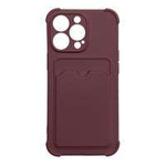 Card Armor Case husa capac pentru iPhone 13 mini siliko card portofelnou blindat husa air bag malinou