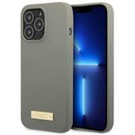 Husa Apple iPhone MagSafe GUESS 13 Pro Max Silicone Logo Plate Grey Hardcase