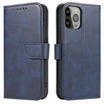 Magnet Case husă elegantă husa husă cu clapetă și funcție de suport iPhone 13 Pro Max albastru
