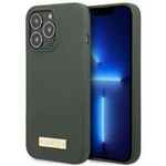 Husa Apple iPhone MagSafe GUESS 13 Pro Max Silicone Logo Plate Green Hardcase