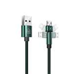 Cablu Împletitură împletită USAMS USB MicroUSB U60 Rotary 2A 1m verde