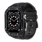 Strap strap Apple Watch husa Kingxbar CYF140 2in1 Ultra, SE, 8, 7, 6, 5, 4, 3, 2, 1 (49, 45, 44, 42 mm) cu armură integrată din oțel inoxidabil negru