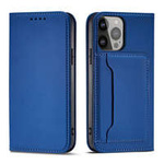 Magnet Card Case husa pentru iPhone 13 Pro Max card portofel caz card titular albastru