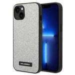 Husa Apple iPhone Glitter KARL LAGERFELD 14 Plus Placă Logo Silver Hardcase