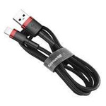 Baseus Cafule Cablu de nailon rezistent USB / Lightning QC3.0 1.5A 2M negru și roșu (CALKLF-C19)