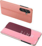 Husa Case husa Clear View pentru Samsung Galaxy A24 4G flip cover roz Case