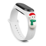 Curea Xmas band pentru Xiaomi Mi Band 4 / Mi Band 3 Crăciun silikonou strap brățară albă (snowman 1)