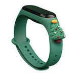 Curea Xmas band pentru Xiaomi Mi Band 4 / Mi Band 3 Crăciun silikonou strap brățară verde închis (pom de Crăciun 2)