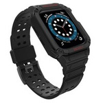 Protejați banda de curea de la husa pentru Watch 7 / 6 / 5 / 5 / 4 / 3 / 2 / SE (41 / 40 / 38mm) caz blindat de ceas negru