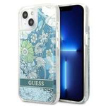 Husa GUESS Apple iPhone 13 Flower Liquid Glitter Green Hardcase