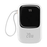 Baseus cabluriQpow Digital Display powerbank cu încărcare rapidă 20000mAh 20W QC/PD/SCP/FCP cu încărcare rapidă 20000mAh 20W QC/PD/SCP/FCP cu m Lightning integrat alb